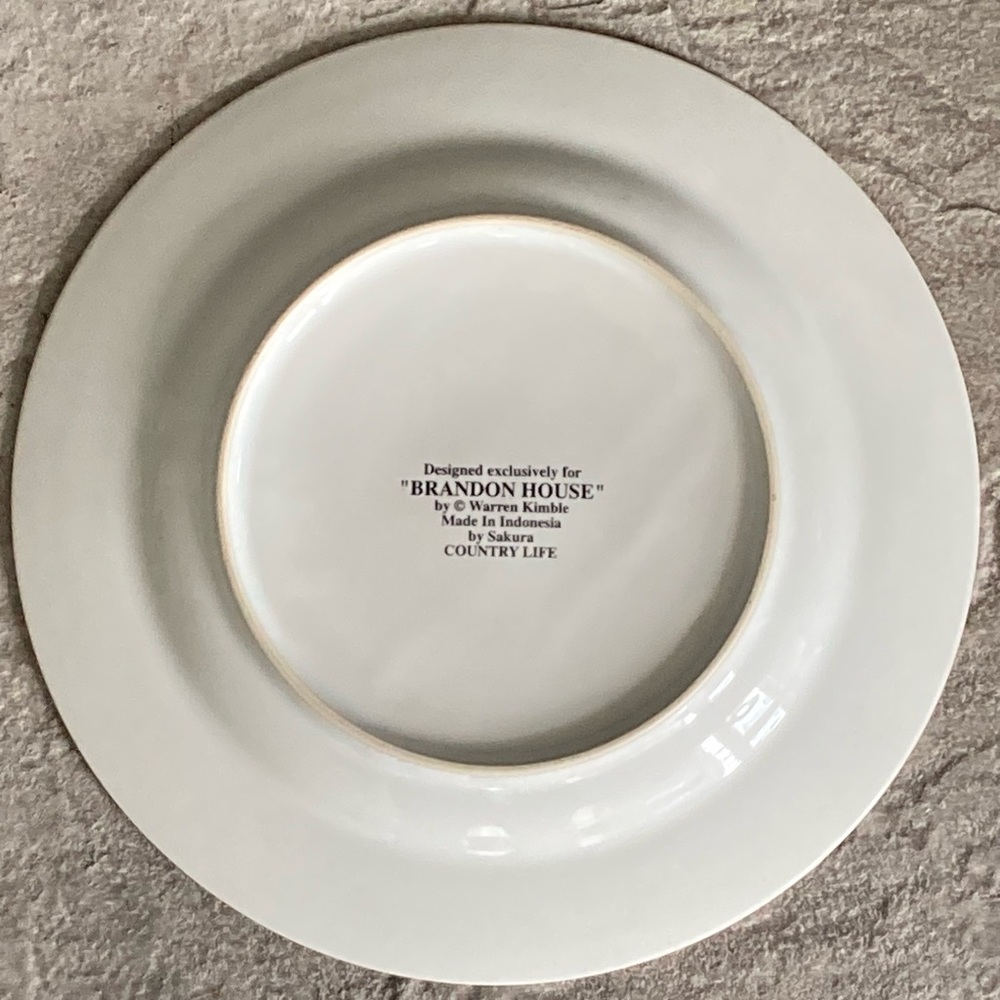 Sakura Country Life by Warren Kimble Brandon House Set of 3 Salad Plates 8 1/4" - Picture 3 of 9